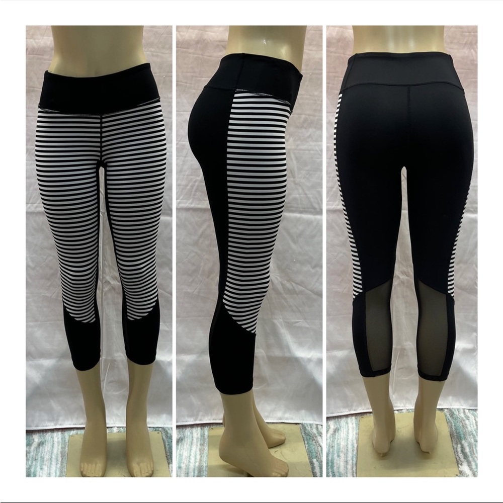 Zella Black/White Cropped Leggings